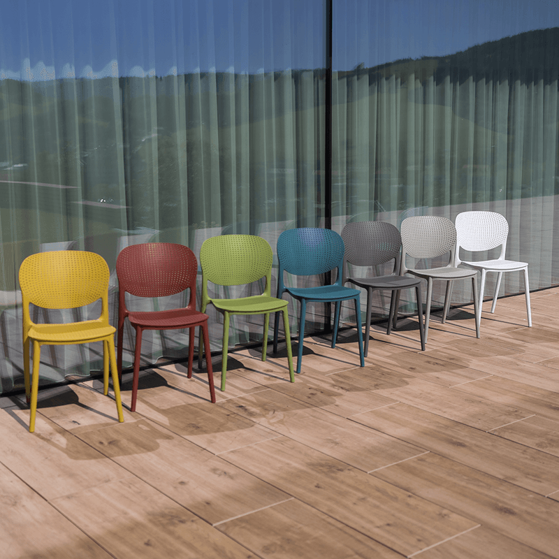 Casa si Gradina - Gradina si terasa - Mobilier exterior - Scaune si sezlonguri gradina - Scaun stivuibil, alb, FEDRA - Infinity.ro