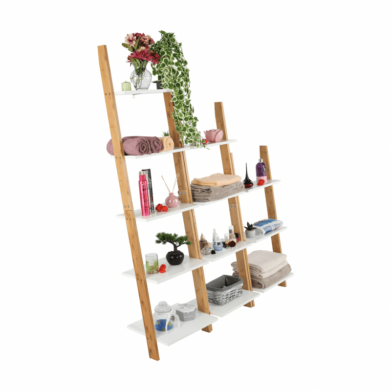 Casa si Gradina - Mobilier - Biblioteci si rafturi - Etajere - Etajera, alb/bambus, GAPA TYP 3 - Infinity.ro