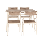 Casa si Gradina - Mobilier - Seturi de mobilier - Seturi mese si scaune - Set de luat masa, stejar canyon / bej,  KIMBY SET 1+5 - Infinity.ro