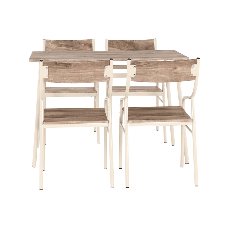 Casa si Gradina - Mobilier - Seturi de mobilier - Seturi mese si scaune - Set de luat masa, stejar canyon / bej,  KIMBY SET 1+5 - Infinity.ro