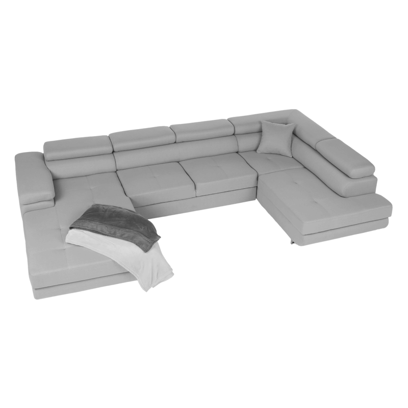 Casa si Gradina - Mobilier - Canapele si coltare - Coltare - Coltar, gri deschis, model dreapta, AMARETO U - Infinity.ro
