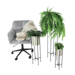 Casa si Gradina - Mobilier - Scaune si fotolii - Scaune - Fotoliu de birou, material catifea gri  /metal, HAGRID - Infinity.ro