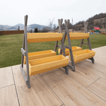Casa si Gradina - Gradinarit si plante - Plante si ghivece - Ghivece si suporturi - Suport pentru flori din lemn, natural / gri, BERON - Infinity.ro