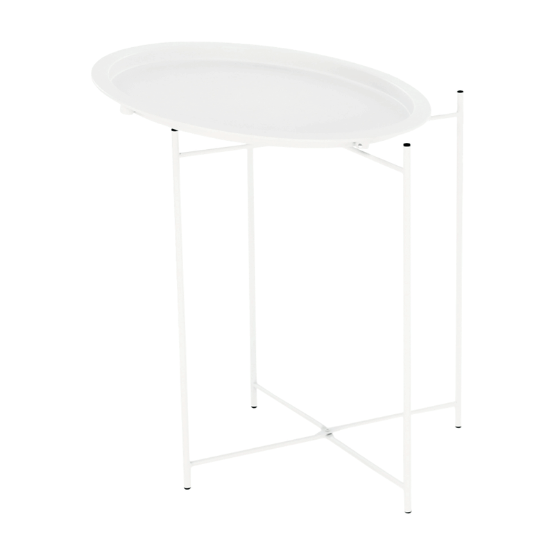 Casa si Gradina - Mobilier - Mese si birouri - Birouri - Masuta auxiliara cu tava detasabila, alb, RENDER - Infinity.ro