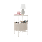 Casa si Gradina - Mobilier - Mese si birouri - Birouri - Masa laterala cu tava detasabila, alb / maro, FANDOR - Infinity.ro