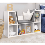 Casa si Gradina - Mobilier - Mobilier copii - Mobilier camera copiilor - Biblioteca pentru copii cu scaune, alb / gri, FERIA - Infinity.ro
