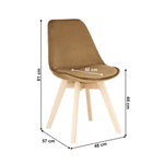 Casa si Gradina - Mobilier - Scaune si fotolii - Scaune - Scaun, catifea Velvet maro/lemn fag, LORITA - Infinity.ro