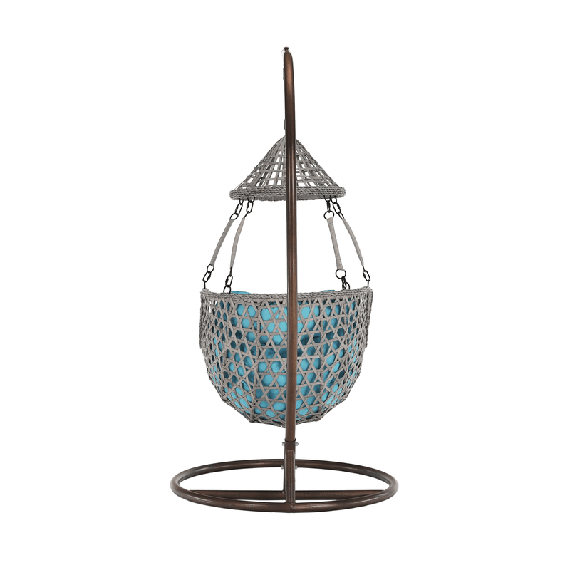 Casa si Gradina - Gradina si terasa - Mobilier exterior - Scaune si sezlonguri gradina - Scaun suspendat, maro / gri-maro / albastru, LUANDA - Infinity.ro