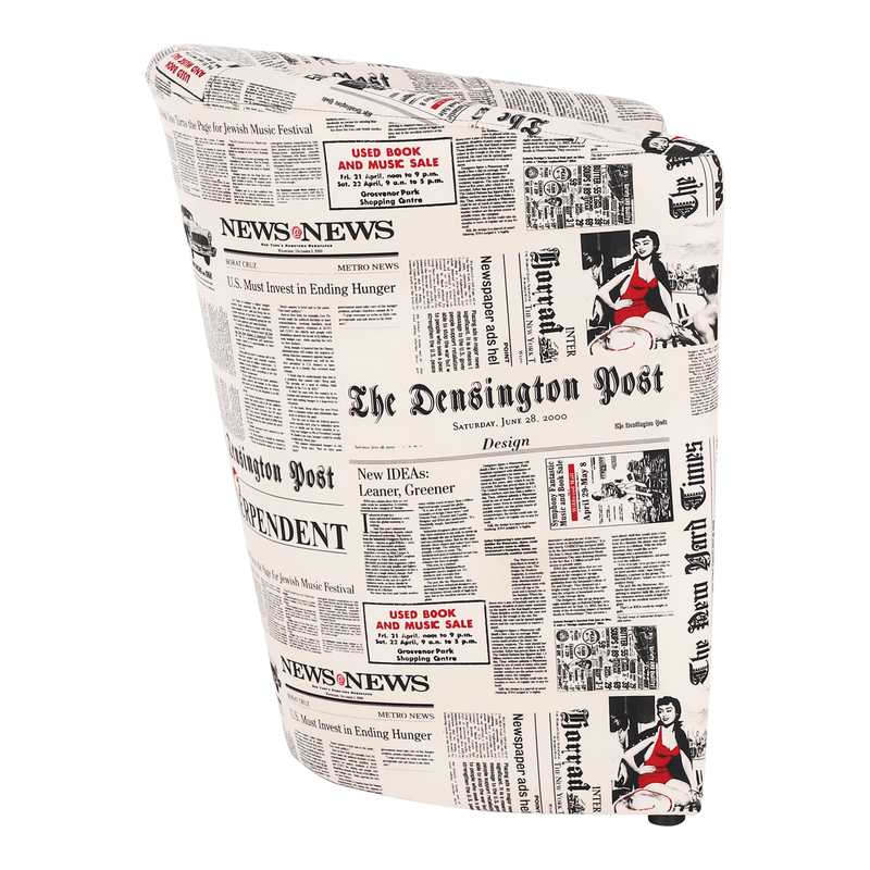 Casa si Gradina - Mobilier - Scaune si fotolii - Fotolii - Fotoliu de club, material textil motiv ziare, CUBA - Infinity.ro