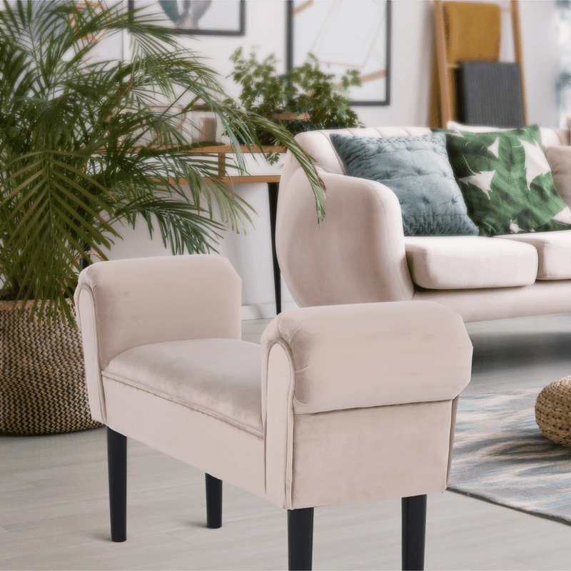 Casa si Gradina - Mobilier - Canapele si coltare - Banchete - Banca, catifea Velvet, grej/negru, BURDA - Infinity.ro