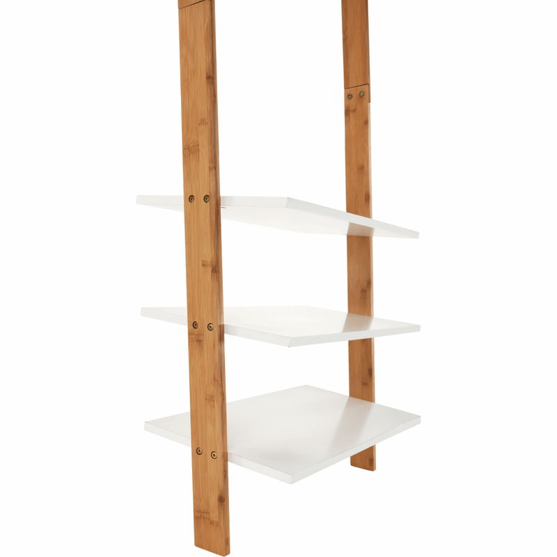 Casa si Gradina - Mobilier - Organizare si depozitare - Cuiere - Cuier cu rafturi, alb/bambus, MARIKE TYP 2 - Infinity.ro