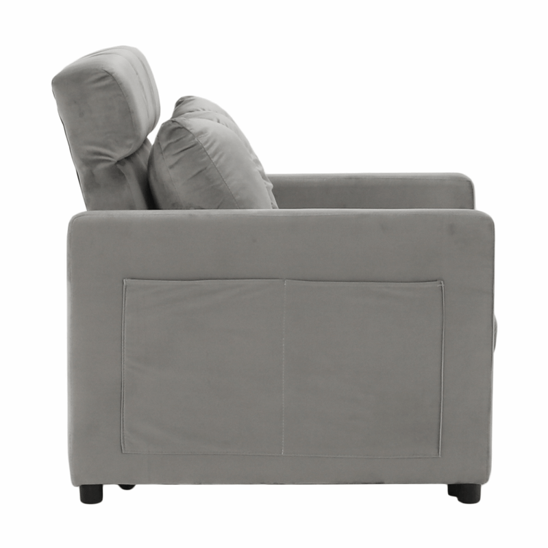 Casa si Gradina - Mobilier - Scaune si fotolii - Fotolii - Fotoliu extensibil, catifea Velvet gri deschis, IGRIM - Infinity.ro