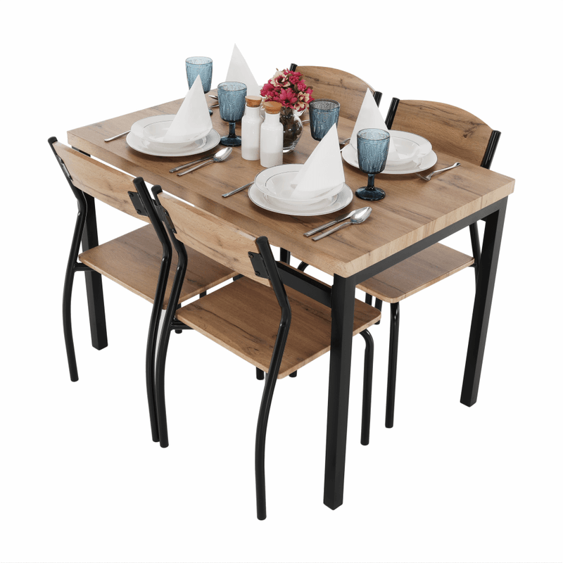 Casa si Gradina - Mobilier - Seturi de mobilier - Seturi mese si scaune - Set de luat masa 1 + 4, stejar artizanal, AMANDA - Infinity.ro