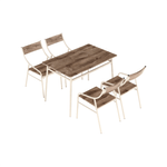 Casa si Gradina - Mobilier - Seturi de mobilier - Seturi mese si scaune - Set de luat masa, stejar canyon / bej,  KIMBY SET 1+5 - Infinity.ro