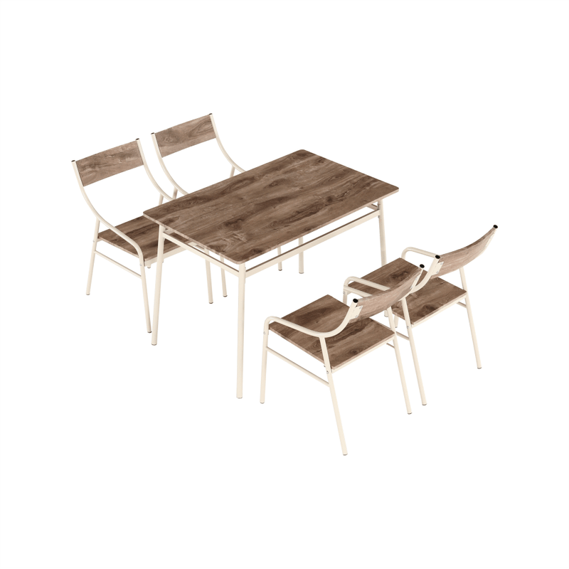 Casa si Gradina - Mobilier - Seturi de mobilier - Seturi mese si scaune - Set de luat masa, stejar canyon / bej,  KIMBY SET 1+5 - Infinity.ro