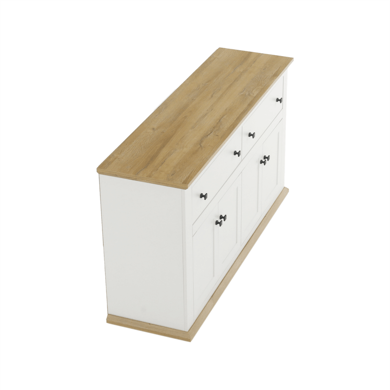 Casa si Gradina - Mobilier - Comode si corpuri - Comode - Scrin MZ10, alb / stejar grand, LEON - Infinity.ro