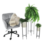 Casa si Gradina - Mobilier - Scaune si fotolii - Scaune - Fotoliu de birou, material catifea gri  /metal, HAGRID - Infinity.ro