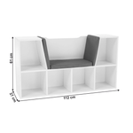 Casa si Gradina - Mobilier - Mobilier copii - Mobilier camera copiilor - Biblioteca pentru copii cu scaune, alb / gri, FERIA - Infinity.ro