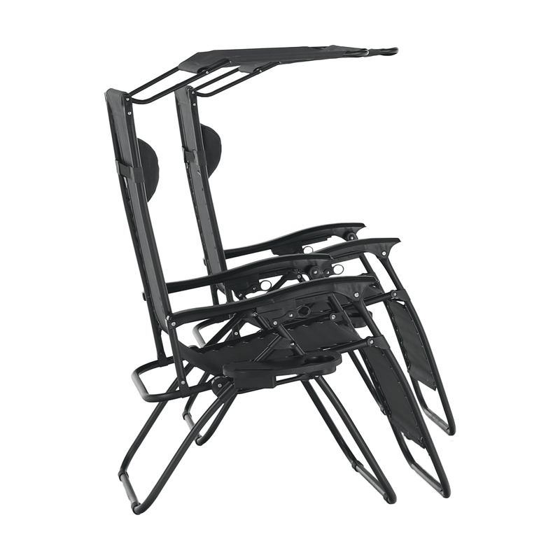 Casa si Gradina - Gradina si terasa - Mobilier exterior - Scaune si sezlonguri gradina - Set de 2 scaune reglabile de gradina, gri, KASPIAN - Infinity.ro