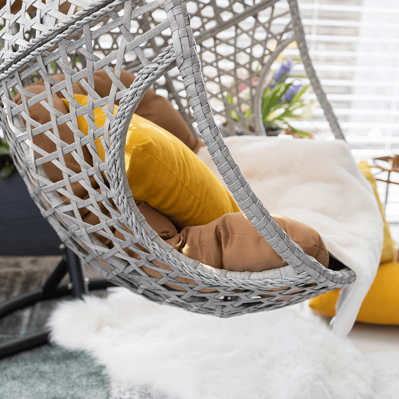 Casa si Gradina - Gradina si terasa - Mobilier exterior - Scaune si sezlonguri gradina - Scaun suspendat gri / negru / maro, NEUL - Infinity.ro