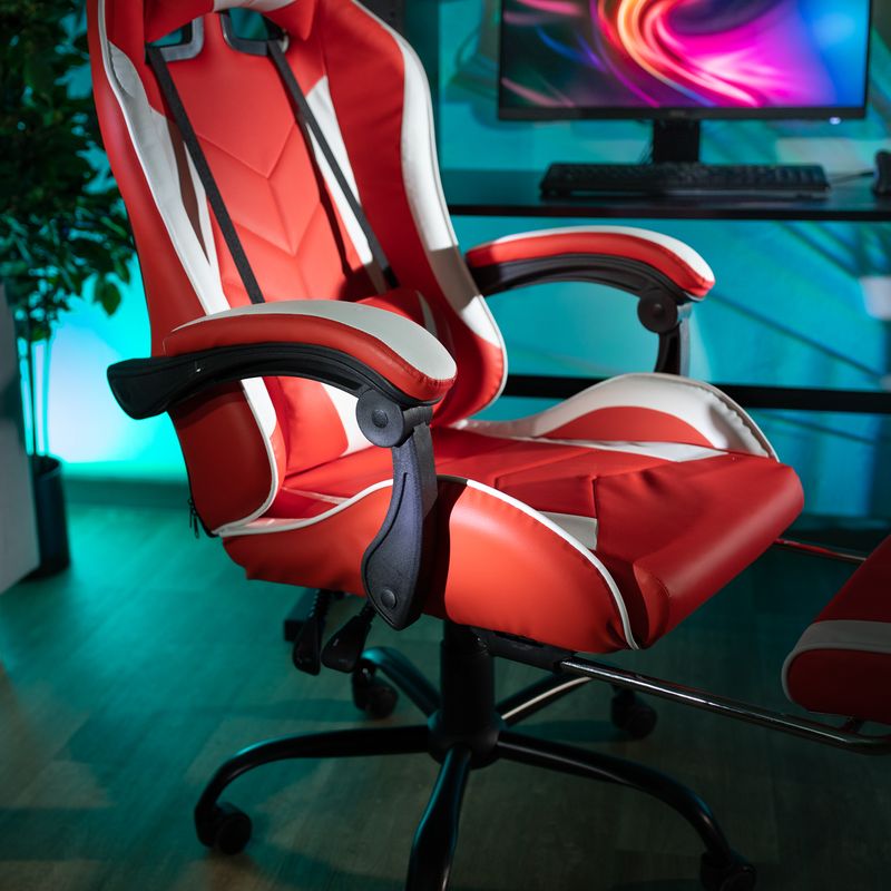 Casa si Gradina - Mobilier - Scaune si fotolii - Fotolii - Fotoliu birou/gaming, negru/alb/rosu, OZGE NEW - Infinity.ro