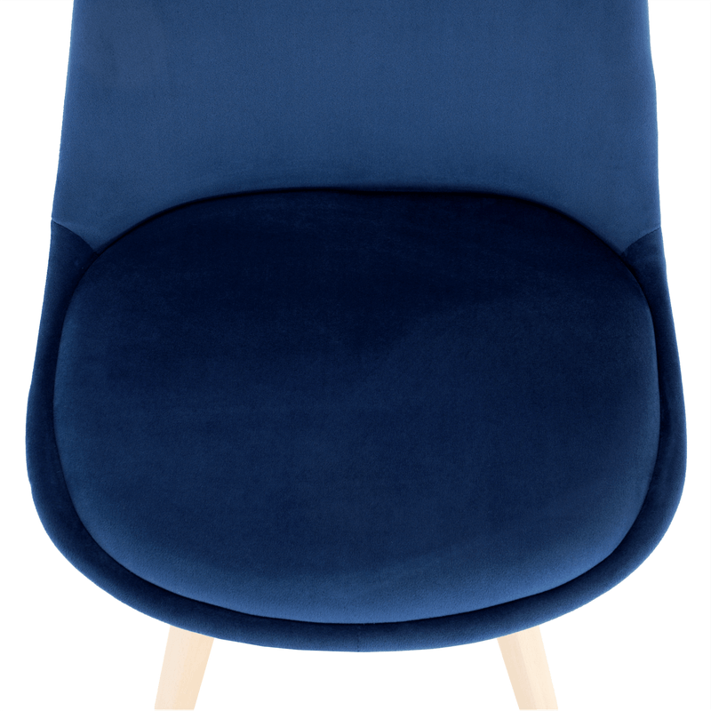 Casa si Gradina - Mobilier - Scaune si fotolii - Scaune - Scaun, catifea Velvet albastru/lemn fag, LORITA - Infinity.ro