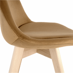 Casa si Gradina - Mobilier - Scaune si fotolii - Scaune - Scaun, catifea Velvet maro/lemn fag, LORITA - Infinity.ro