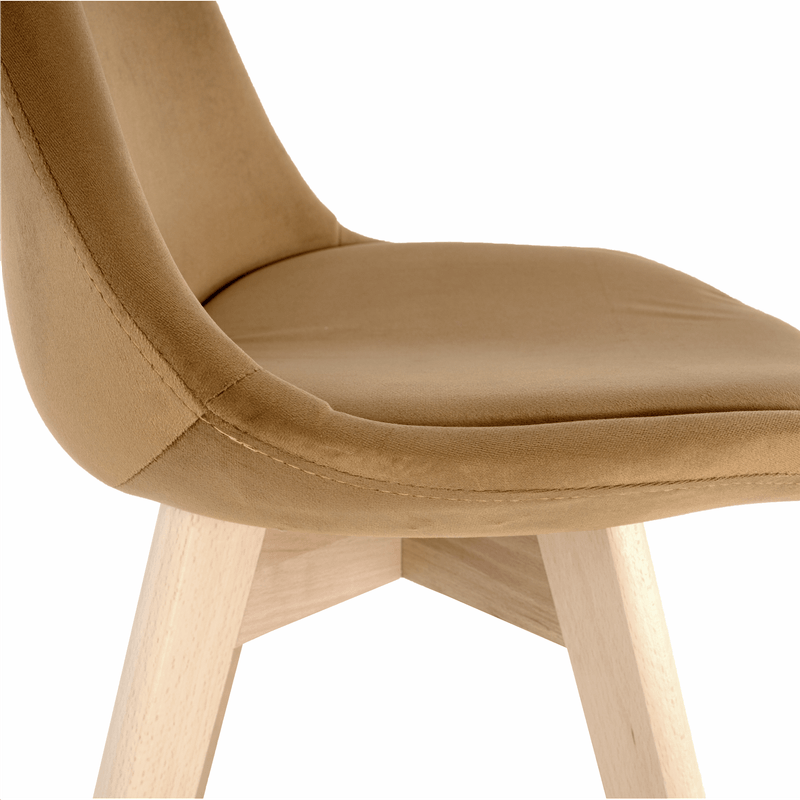 Casa si Gradina - Mobilier - Scaune si fotolii - Scaune - Scaun, catifea Velvet maro/lemn fag, LORITA - Infinity.ro