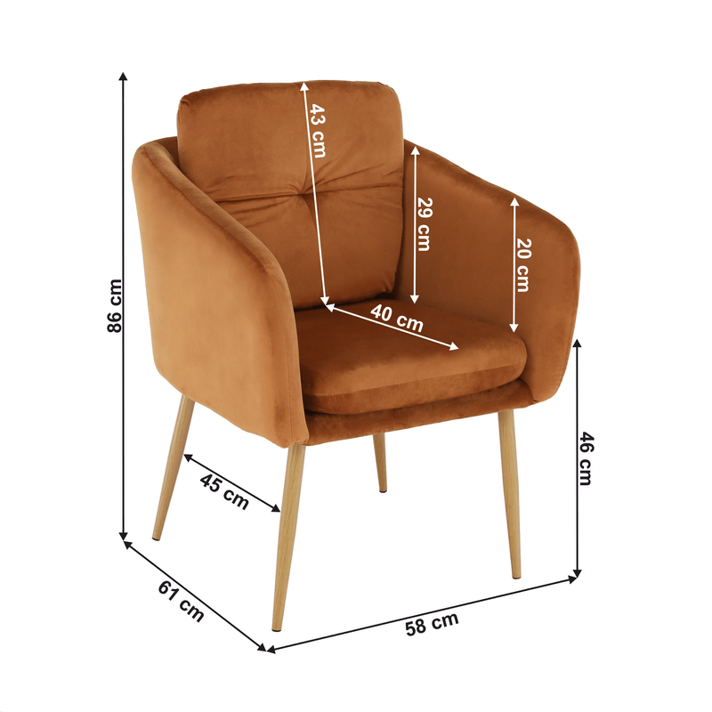 Casa si Gradina - Mobilier - Scaune si fotolii - Fotolii - Fotoliu design, tesatura din catifea teracota, AVETA - Infinity.ro