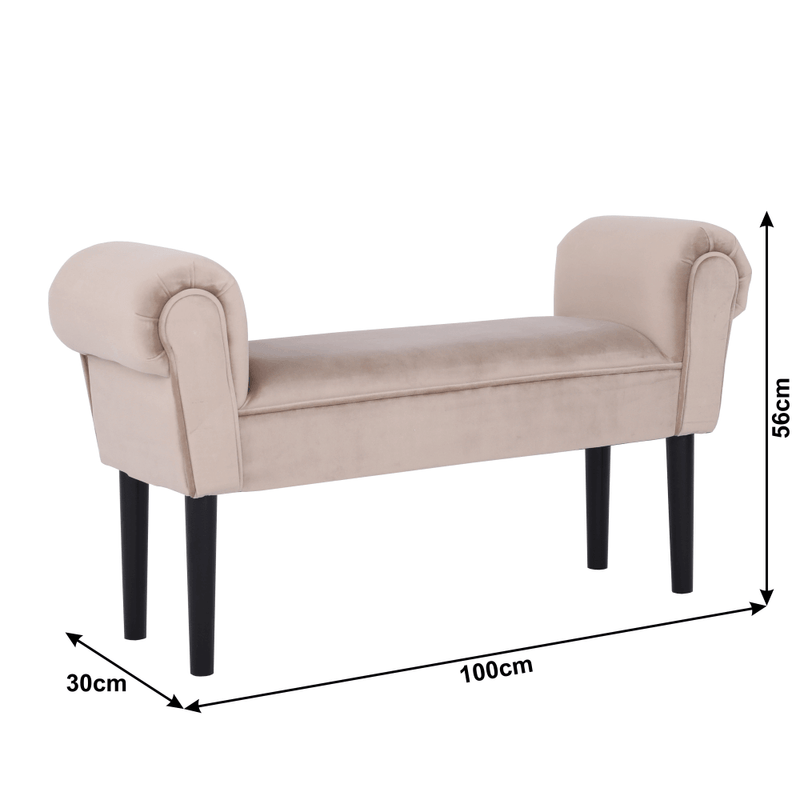 Casa si Gradina - Mobilier - Canapele si coltare - Banchete - Banca, catifea Velvet, grej/negru, BURDA - Infinity.ro