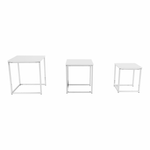 Casa si Gradina - Mobilier - Mese si birouri - Masute de cafea - Set 3 masute de cafea, alb mat/crom, MAGNO TYP 3 - Infinity.ro
