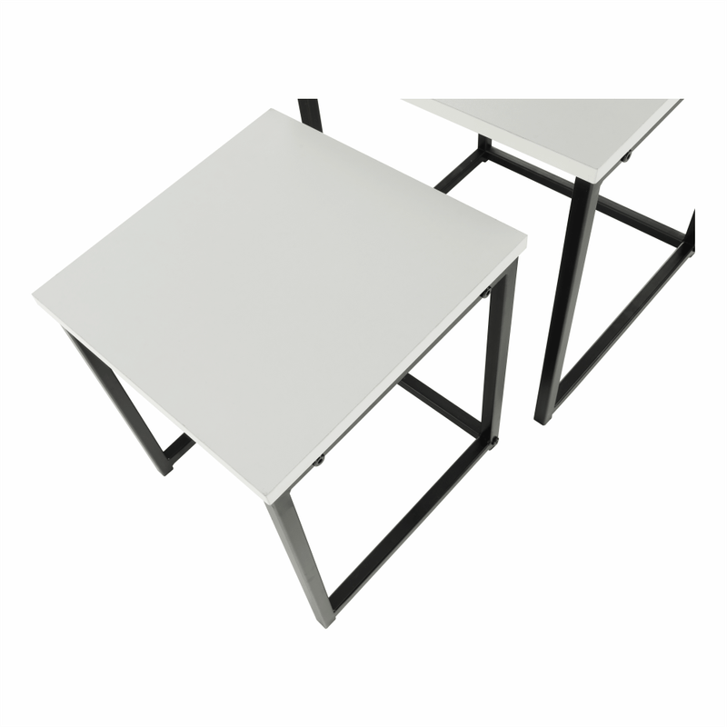 Casa si Gradina - Mobilier - Mese si birouri - Masute de cafea - Set 3 masute de cafea, alb mat/negru, KASTLER TYP 3 - Infinity.ro