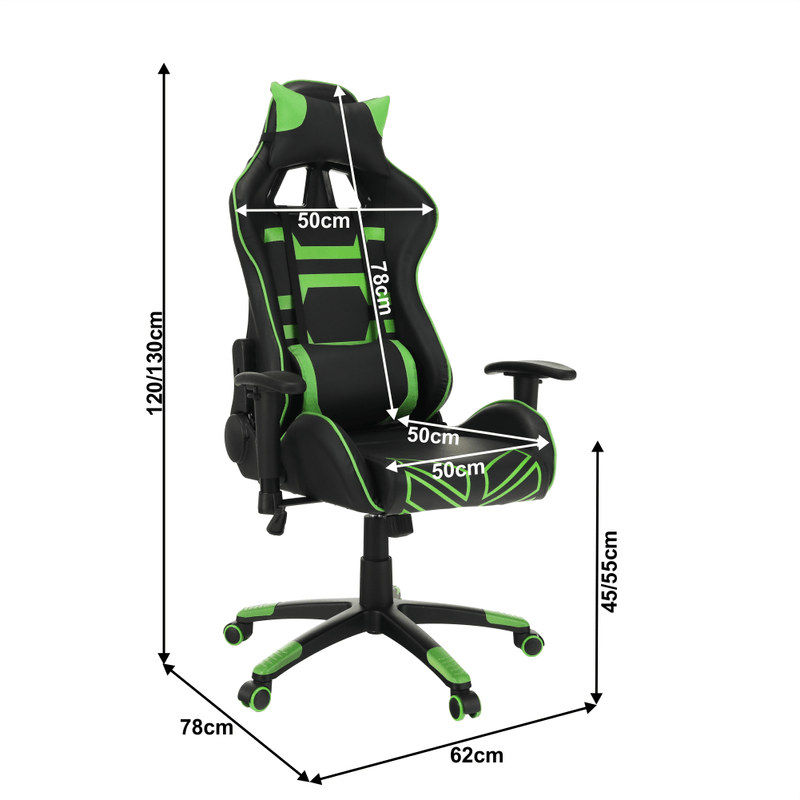 Casa si Gradina - Mobilier - Scaune si fotolii - Scaune - Scaun birou/joc, negru/verde, BILGI - Infinity.ro