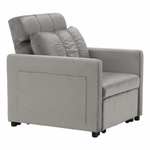 Casa si Gradina - Mobilier - Scaune si fotolii - Fotolii - Fotoliu extensibil, catifea Velvet gri deschis, IGRIM - Infinity.ro