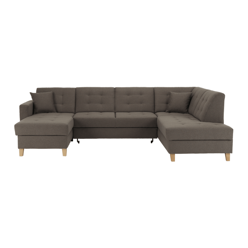 Casa si Gradina - Mobilier - Canapele si coltare - Coltare - Coltar, material textil gri maroniu TAUPE, model stanga, BRIDGET - Infinity.ro