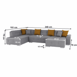 Casa si Gradina - Mobilier - Canapele si coltare - Canapele - Canapea, gri/mustar, model stanga, BELLIS U - Infinity.ro