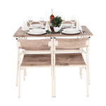 Casa si Gradina - Mobilier - Seturi de mobilier - Seturi mese si scaune - Set de luat masa, stejar canyon / bej,  KIMBY SET 1+5 - Infinity.ro