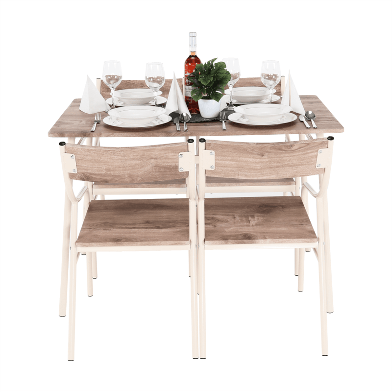 Casa si Gradina - Mobilier - Seturi de mobilier - Seturi mese si scaune - Set de luat masa, stejar canyon / bej,  KIMBY SET 1+5 - Infinity.ro