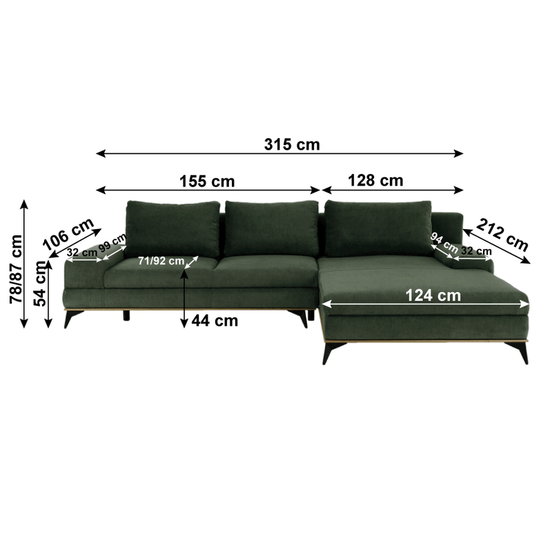 Casa si Gradina - Mobilier - Canapele si coltare - Canapele - Canapea, verde, model dreapta, SELBY - Infinity.ro