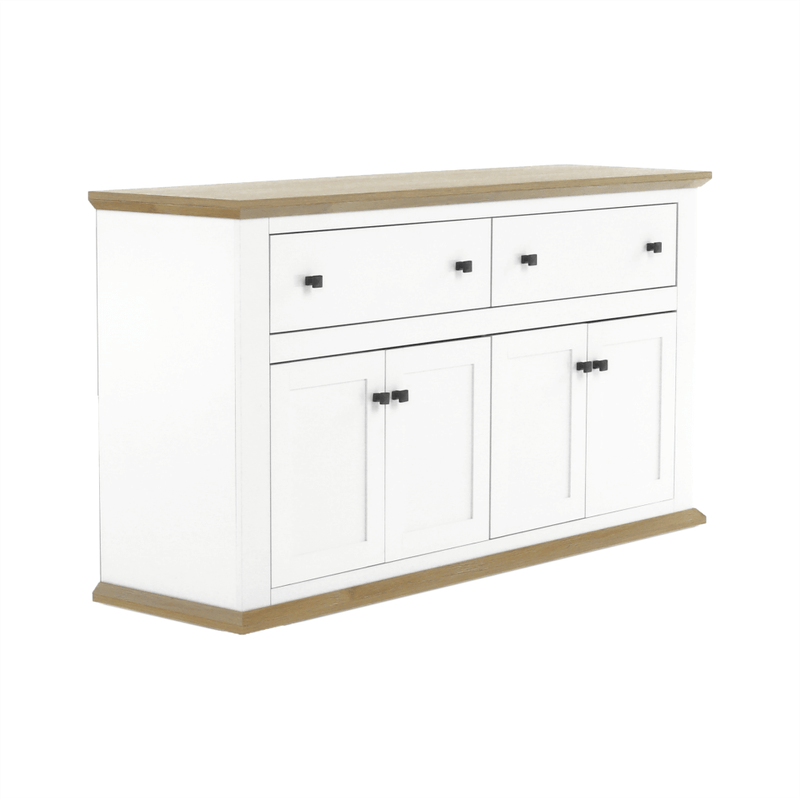 Casa si Gradina - Mobilier - Comode si corpuri - Comode - Scrin MZ10, alb / stejar grand, LEON - Infinity.ro