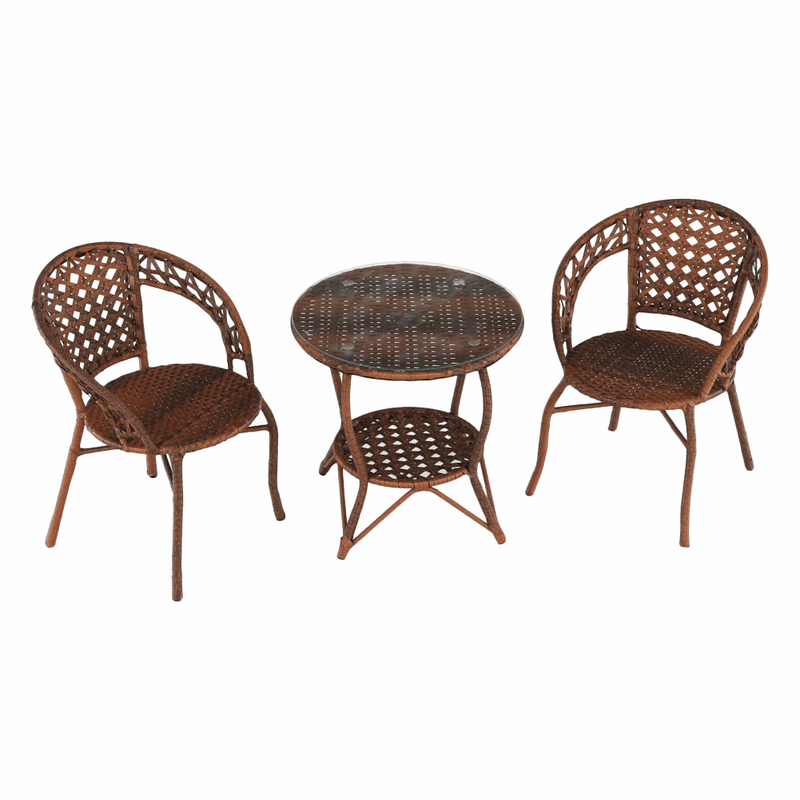 Casa si Gradina - Gradina si terasa - Mobilier exterior - Seturi mobila gradina - Set de gradina din rattan, 1+2, maro, JARUB - Infinity.ro