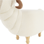 Casa si Gradina - Mobilier - Scaune si fotolii - Tabureti - Taburet in forma de miel, alb/natural, VISALI - Infinity.ro