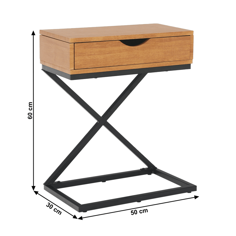 Casa si Gradina - Mobilier - Comode si corpuri - Noptiere - Masuta auxiliara/noptiera, stejar/negru, VIRED - Infinity.ro