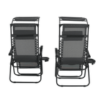 Casa si Gradina - Gradina si terasa - Mobilier exterior - Scaune si sezlonguri gradina - Set de 2 scaune reglabile de gradina, gri, KASPIAN - Infinity.ro