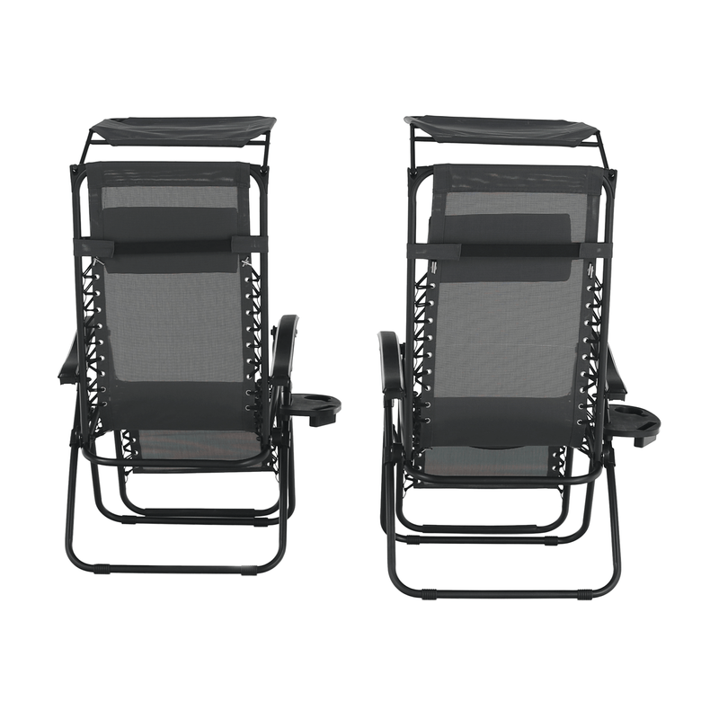 Casa si Gradina - Gradina si terasa - Mobilier exterior - Scaune si sezlonguri gradina - Set de 2 scaune reglabile de gradina, gri, KASPIAN - Infinity.ro