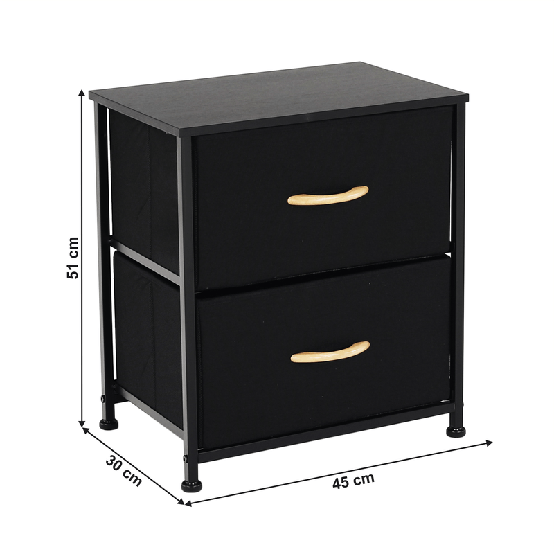 Casa si Gradina - Mobilier - Comode si corpuri - Noptiere - Comoda/noptiera cu sertare din panza, negru/artar rosu, KESIDY TYP 1 - Infinity.ro