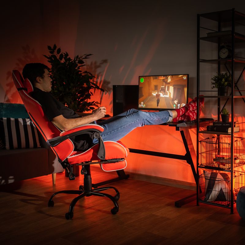 Casa si Gradina - Mobilier - Scaune si fotolii - Fotolii - Fotoliu birou/gaming, negru/alb/rosu, OZGE NEW - Infinity.ro
