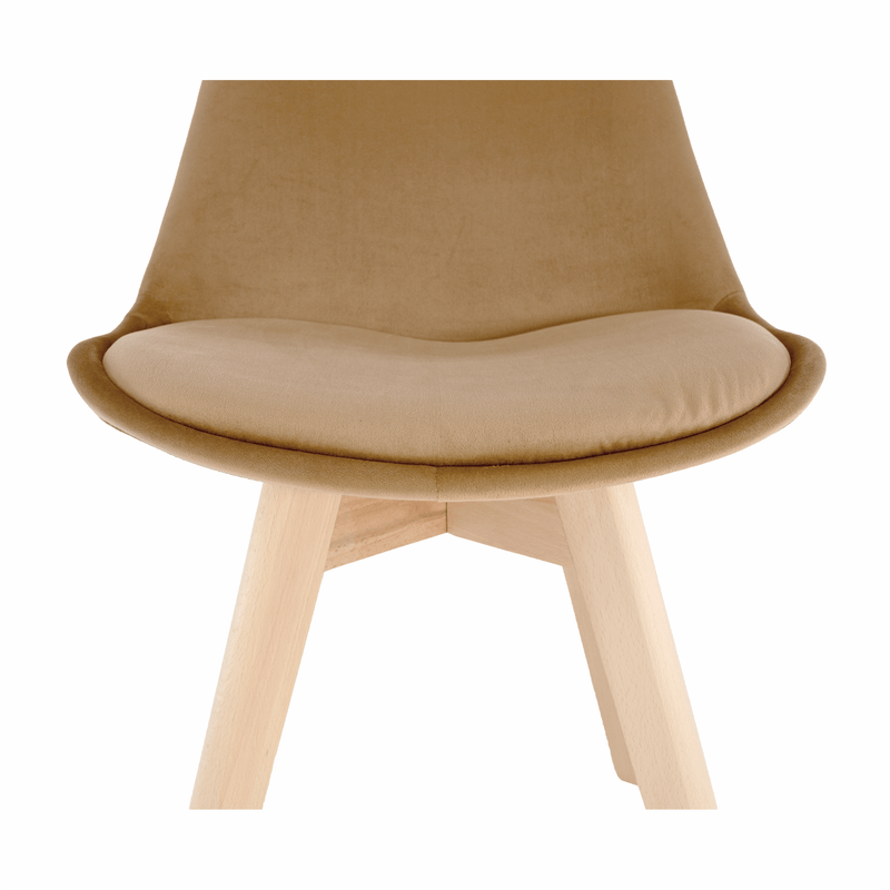 Casa si Gradina - Mobilier - Scaune si fotolii - Scaune - Scaun, catifea Velvet maro/lemn fag, LORITA - Infinity.ro