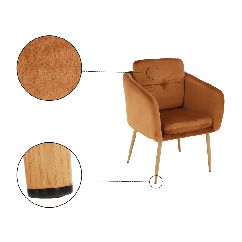 Casa si Gradina - Mobilier - Scaune si fotolii - Fotolii - Fotoliu design, tesatura din catifea teracota, AVETA - Infinity.ro
