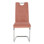 Casa si Gradina - Mobilier - Scaune si fotolii - Scaune - Scaun de luat masa, tesatura de catifea roz / cusaturi deschise, ABIRA NEW - Infinity.ro